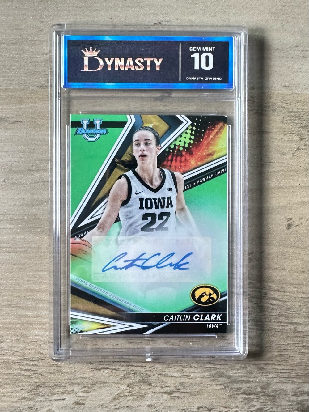 Caitlin Clark Signed Rookie 2022/23 Topps #BOA-CC Novelty Card. Iowa. Indiana.
